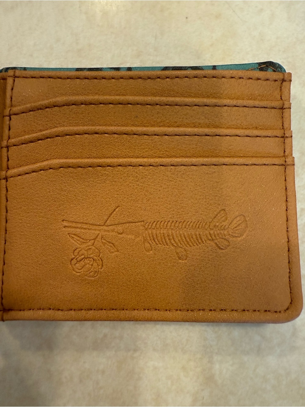 Teal Bigfoot Print Bifold Wallet - Picture 3 of 4
